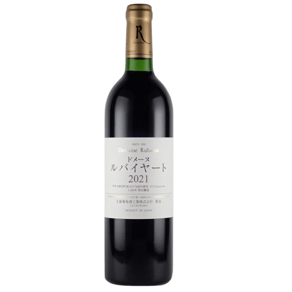 Wein Japan Flasche Cuvee 2021 Rotwein gold schwarz weiss Domaine Rubaiyat Marufuji