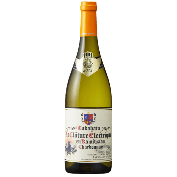 Wein Japan Flasche orange grün gold beige Chardonnay 2022 Weisswein La Cloture Electrique Takahata