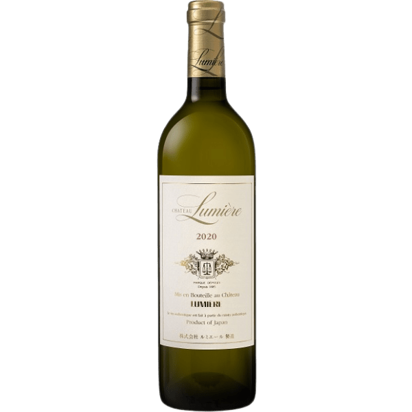 Wein Japan Flasche Cuvee 2020 Weißwein gold grün beige Chateau Lumiere White Lumiere